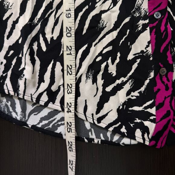 No 21 Top Womens 44 Zebra Animal Button Up Blouse Italy Art to Wear Medium US M - Picture 11 of 12